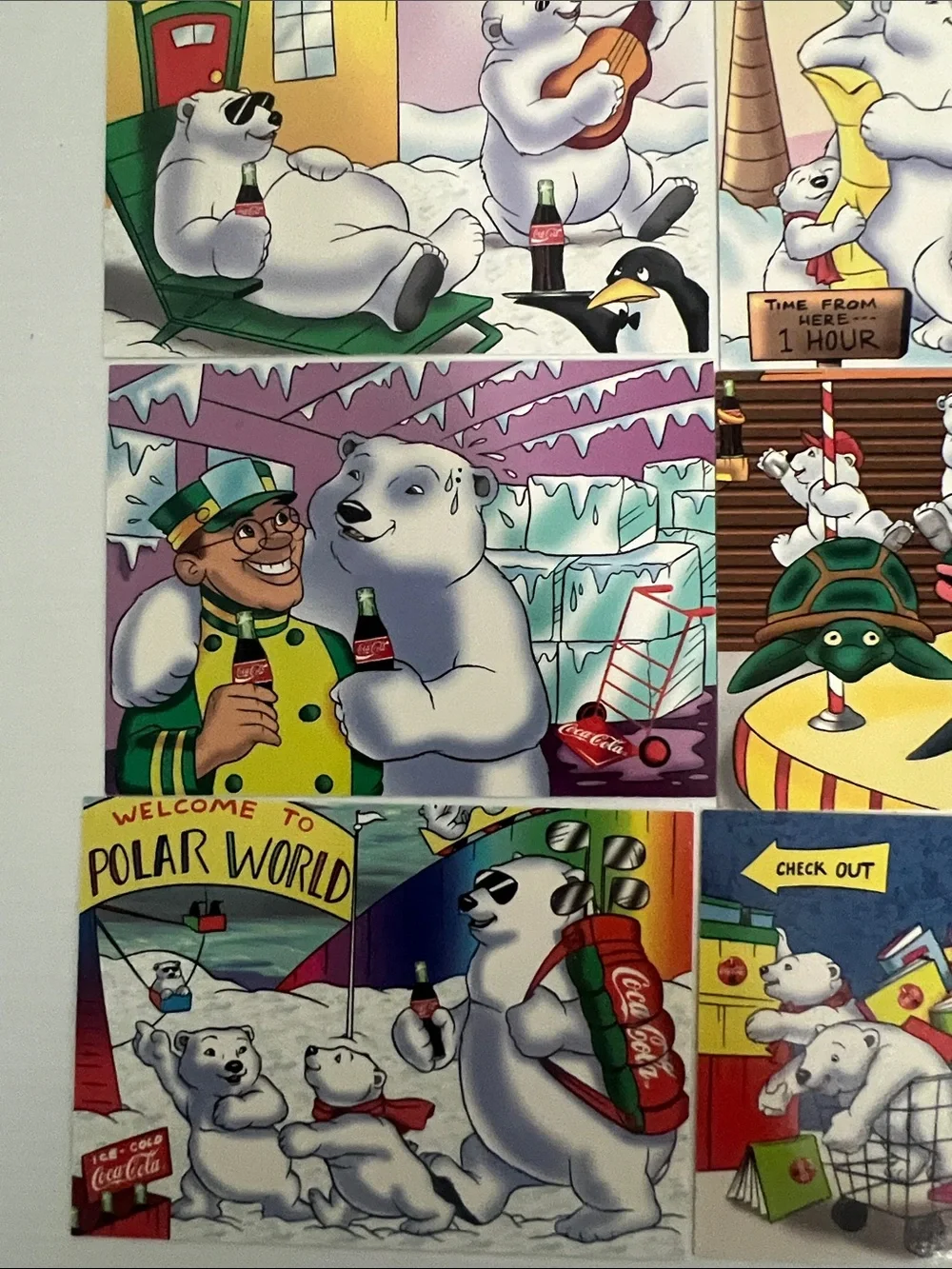 1996 South Pole Vacation Coca Cola Polar Bears Trading Cards (15) - Lot #3